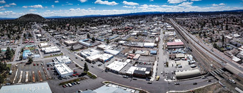 Aerial photo of Bend's Core Area.