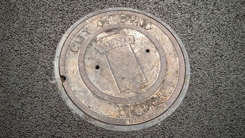 Manhole cover.