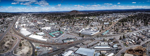 Aerial photo of Bend's Core Area.