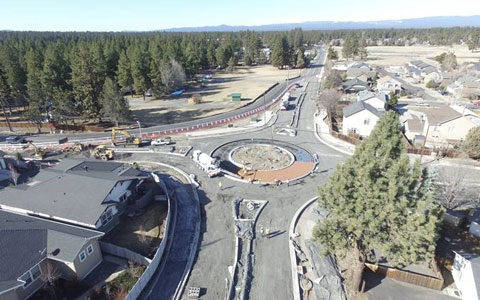 Roundabout under construction.