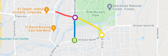 Map of the Empire Corridor Project.