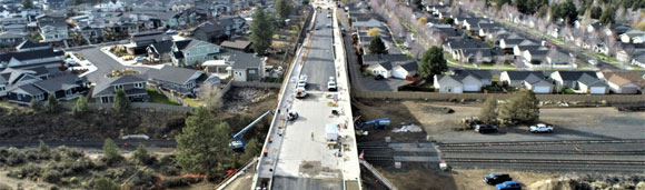 Aerial view of the Murphy Bridge overcrossing.