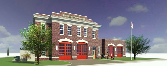 A rendering of what one of the new fire stations may look like.