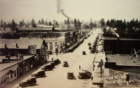 Bend's Wall Street during the early 1900s.