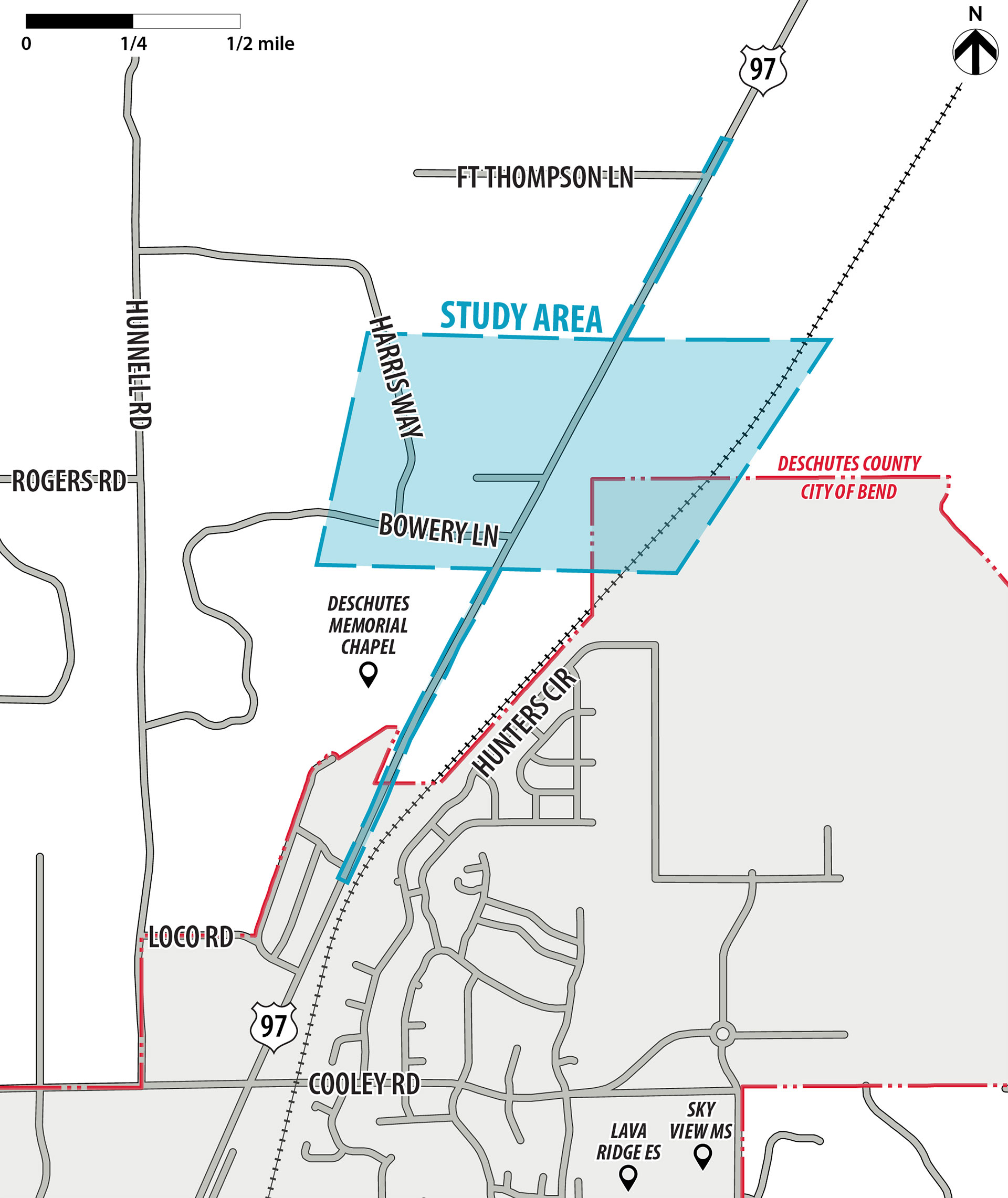 North 97 interchange study area.