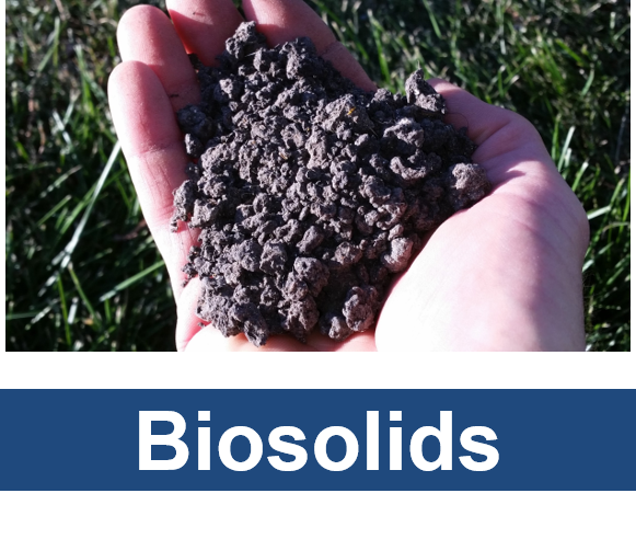 hand full of biosolids