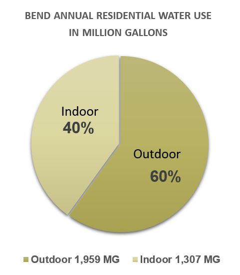 Bend homes use 40% of their water indoors and a whopping 60% outdoors on their lawns and yards