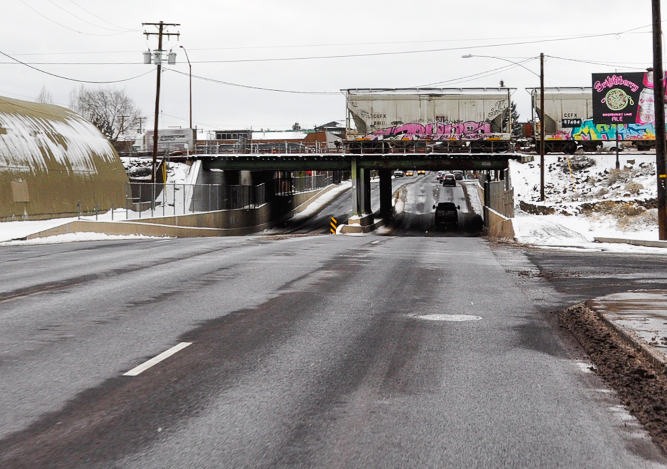 Greenwood Ave underpass looking west