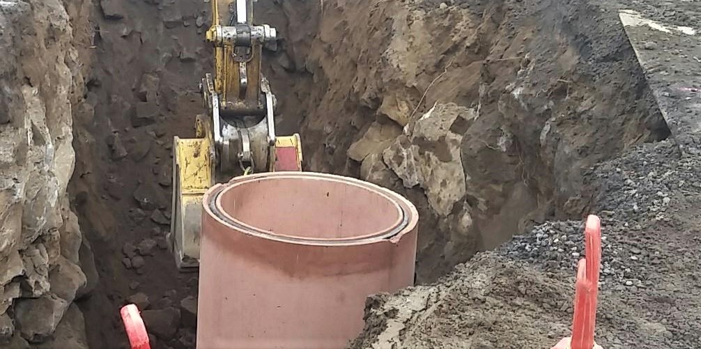 septic to sewer construction