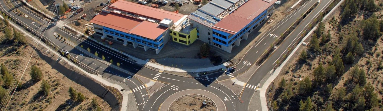 Roundabout in the Juniper Ridge Urban Renewal Area