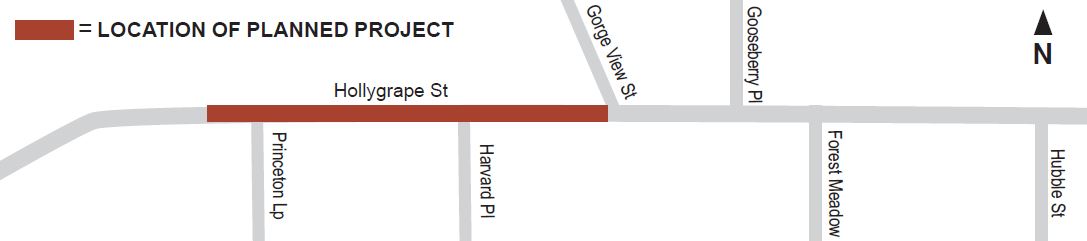 project area on Brookswood from Princeton Loop to Gorge View