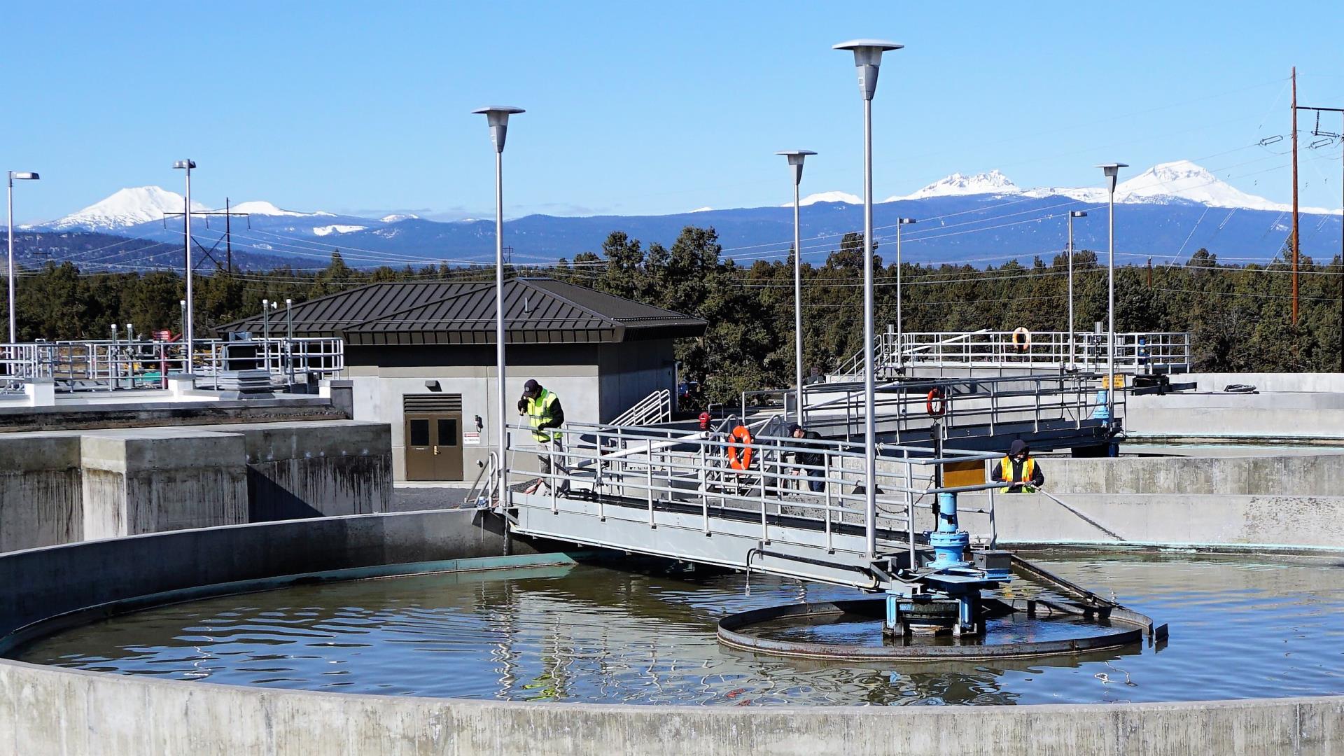 WRF Clarifier with snowcapped mountain in background