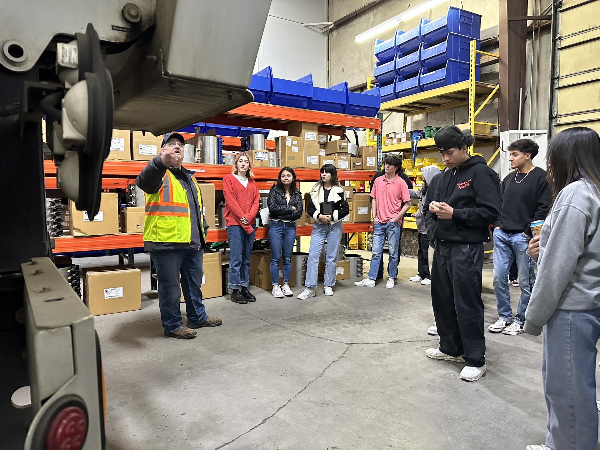 Student Tour of Utility Dept. Collections Bay