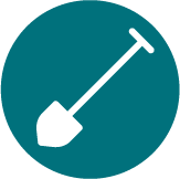 Circle Shovel-Web Icon