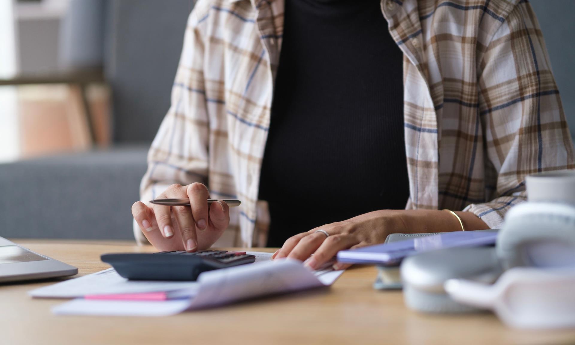 Person paying bills.