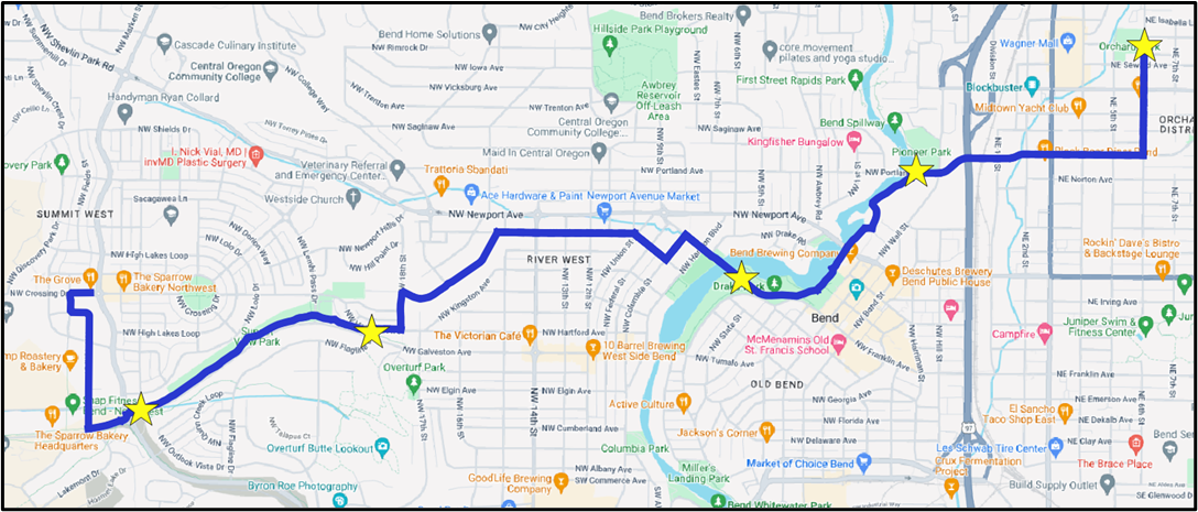 NE Route Map