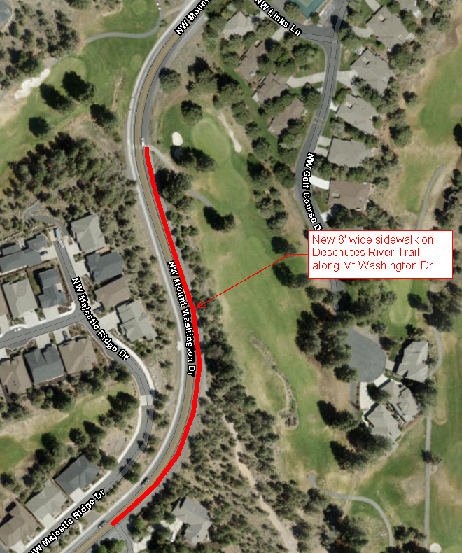 map of sidewalk to be installed on Mt Washington drive