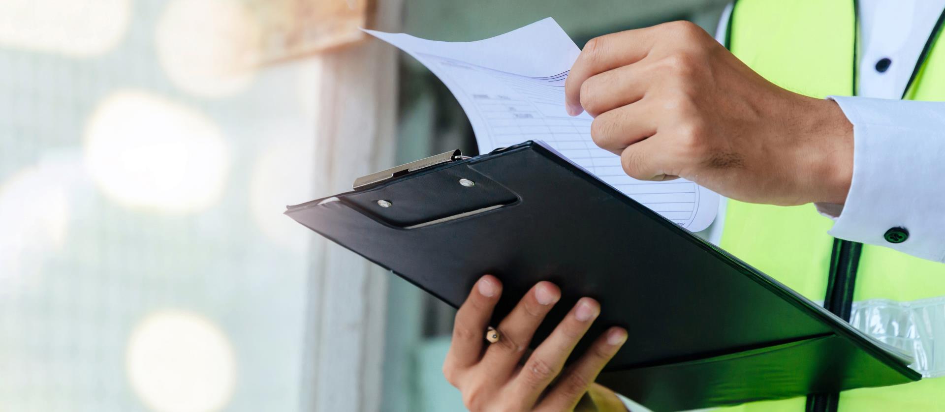 Inspector with clip board