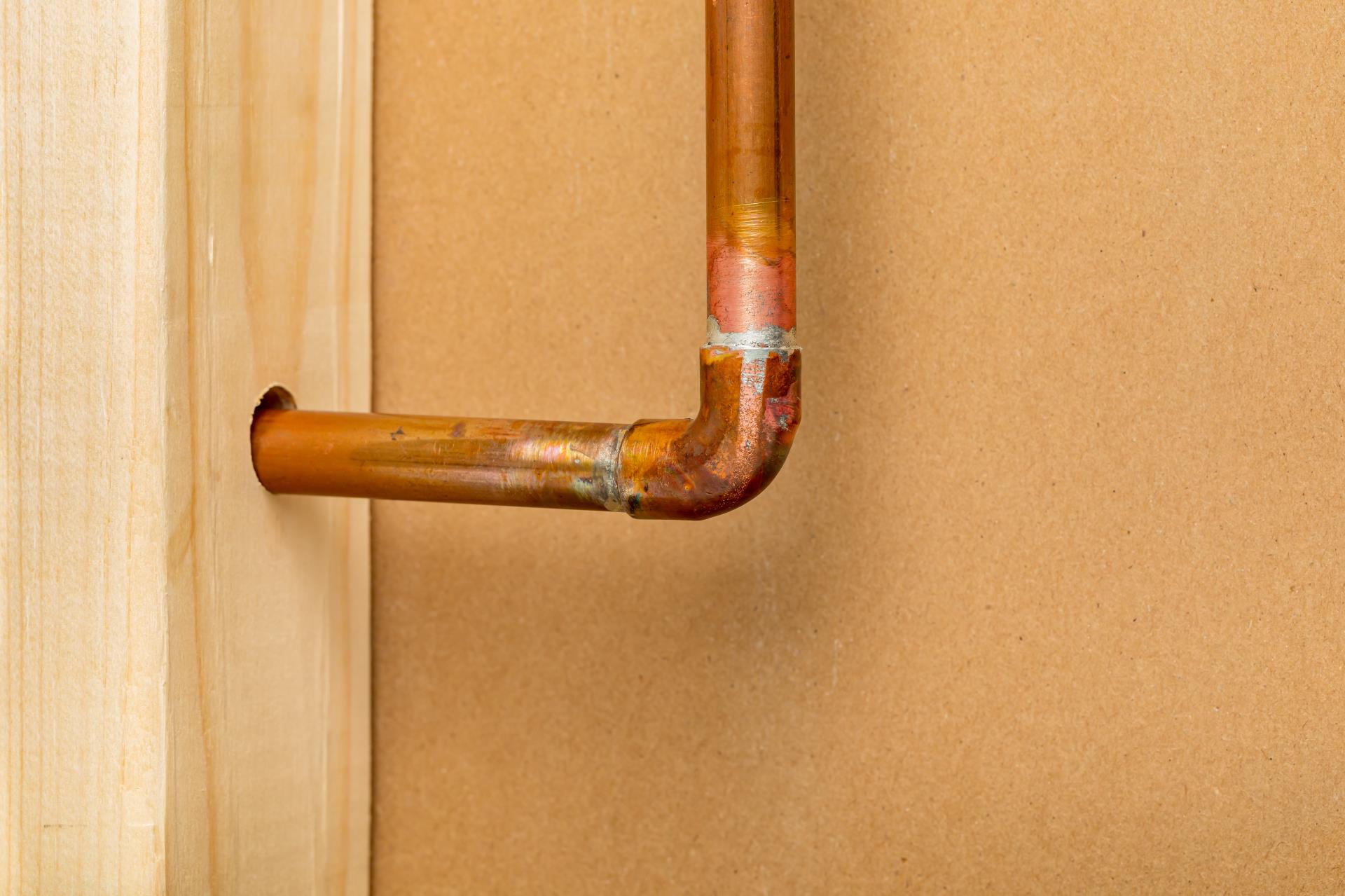 Copper pipe with solder