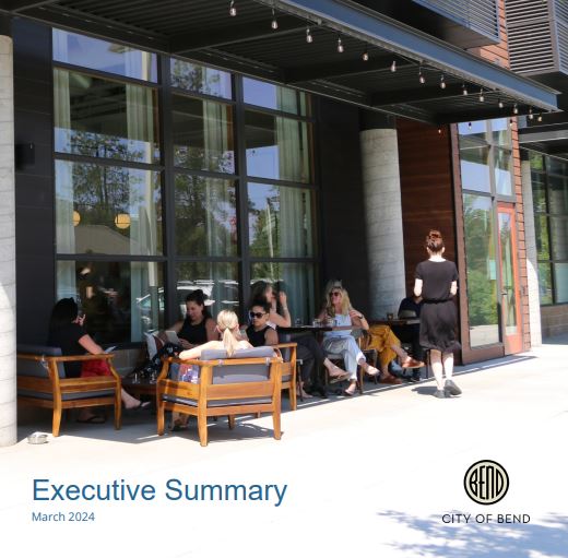 CFA Executive Summary cover image of people sitting outside of a wine bar at The Hixon on a sunny day.