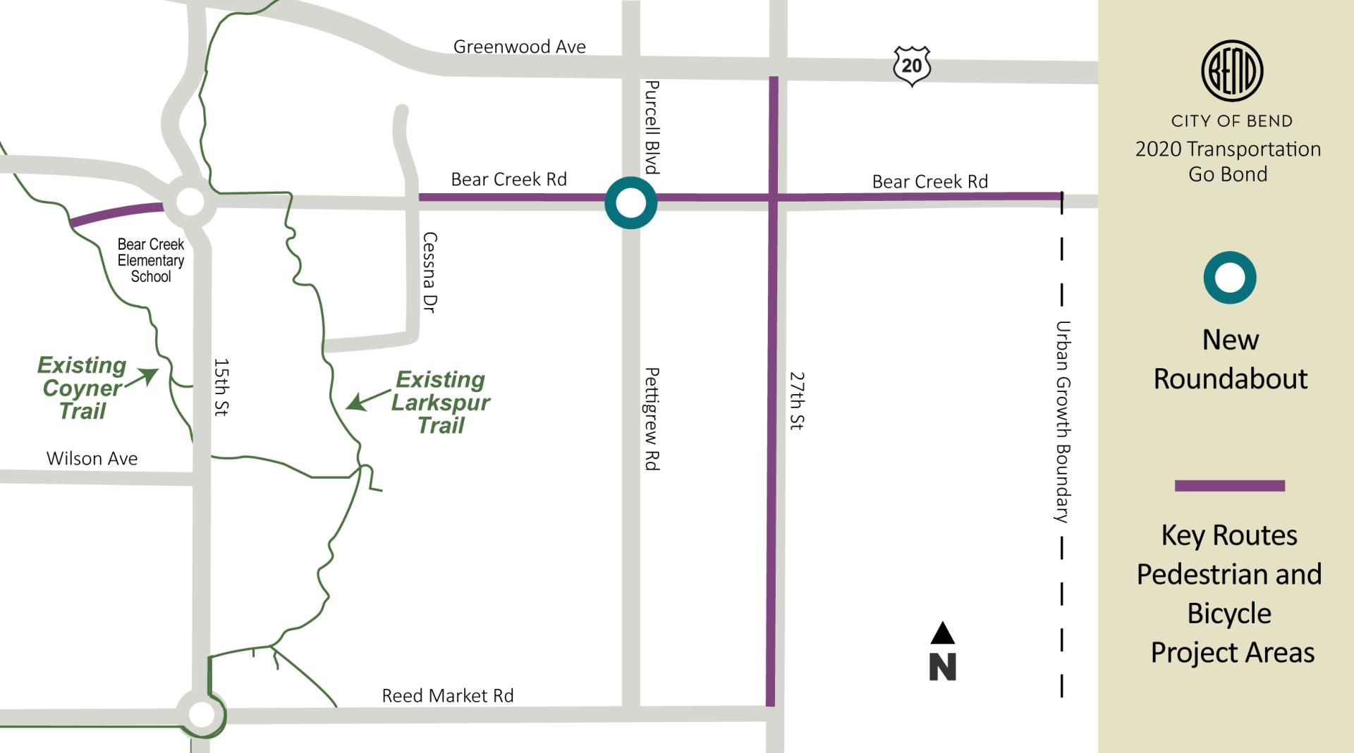 Bear Creek Road and 27th Street Improvements Project map