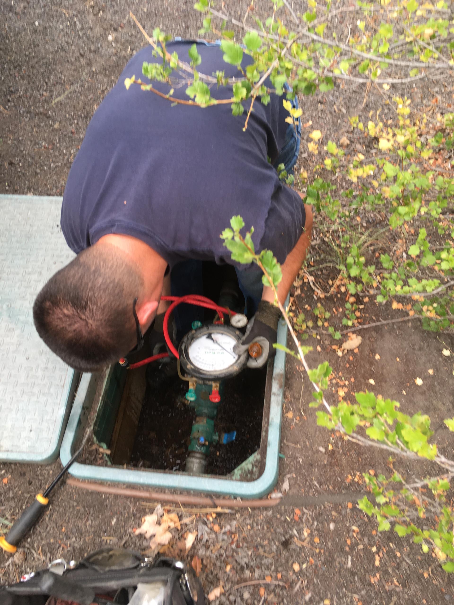 Backflow Tester in box with equipment testing assembly.