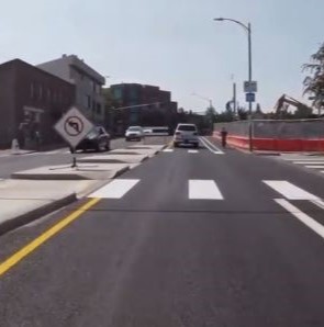 Greenwood quick build heading west with crosswalk