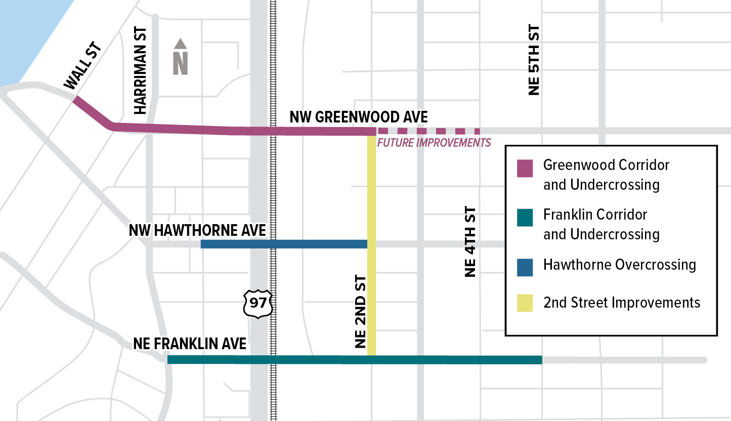 Midtown crossings project areas map