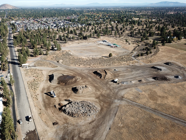 Land being developed with infrastructure