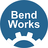 Icon with the words Bend Works and a gear