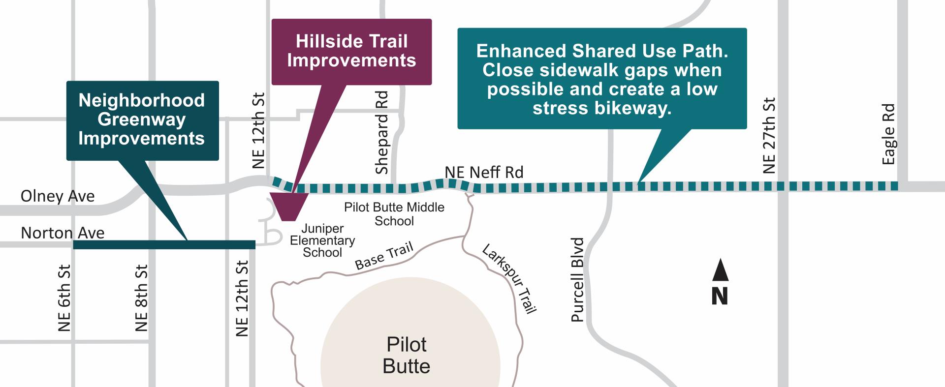 Neff ped bike project map of proposed project areas