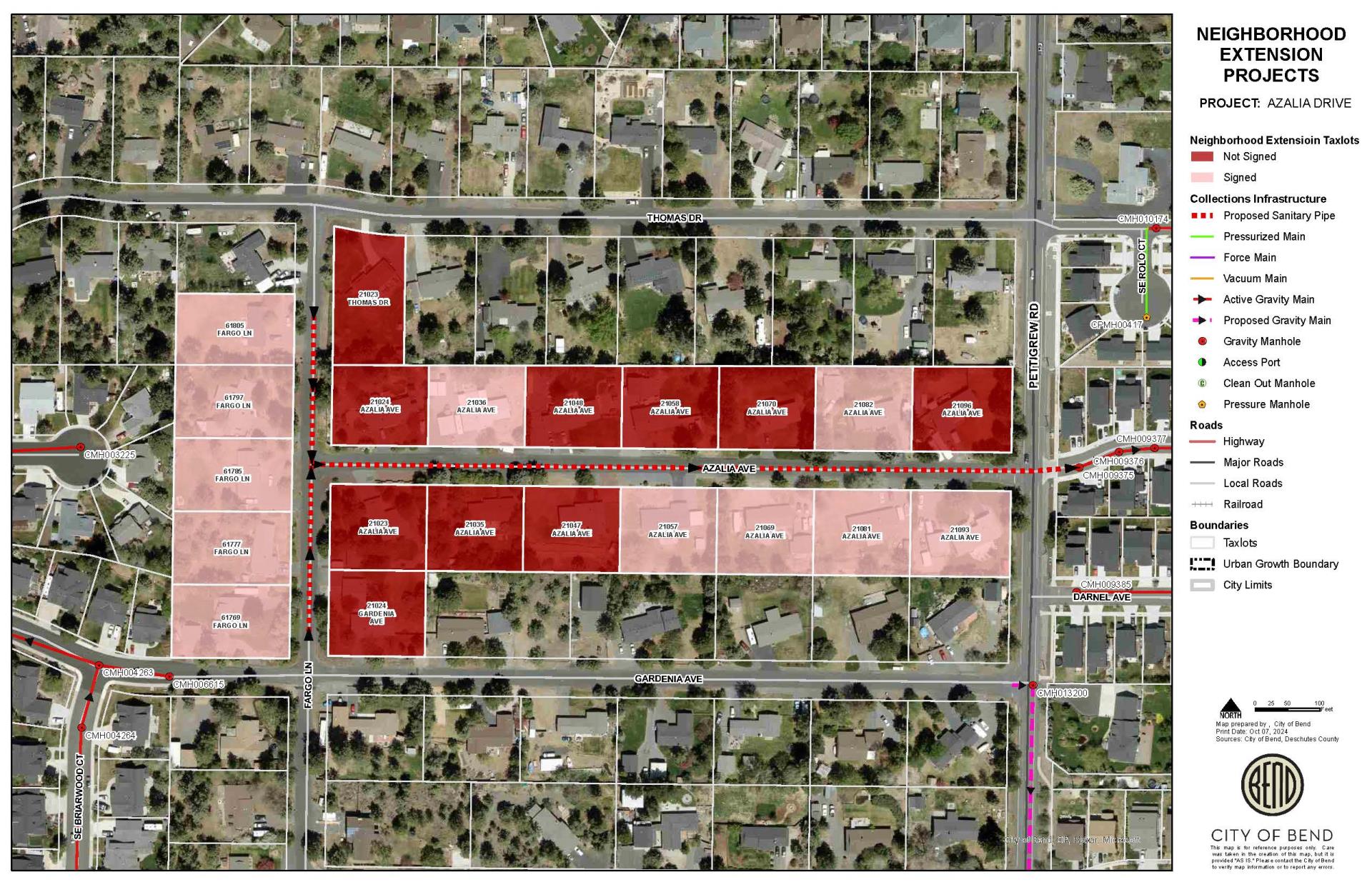 Sewer projects on Azalia Dr