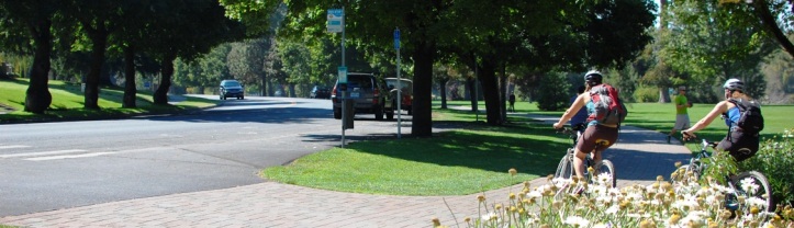 Cyclists in Drake Park