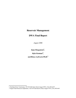 Cover Page DWA 2006 Reservior Mtg