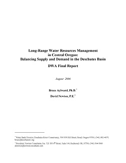 Cover Page DWA 2006 Long Range Scenario