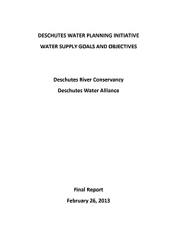 Cover Page Deschutes Water Planning Initiative