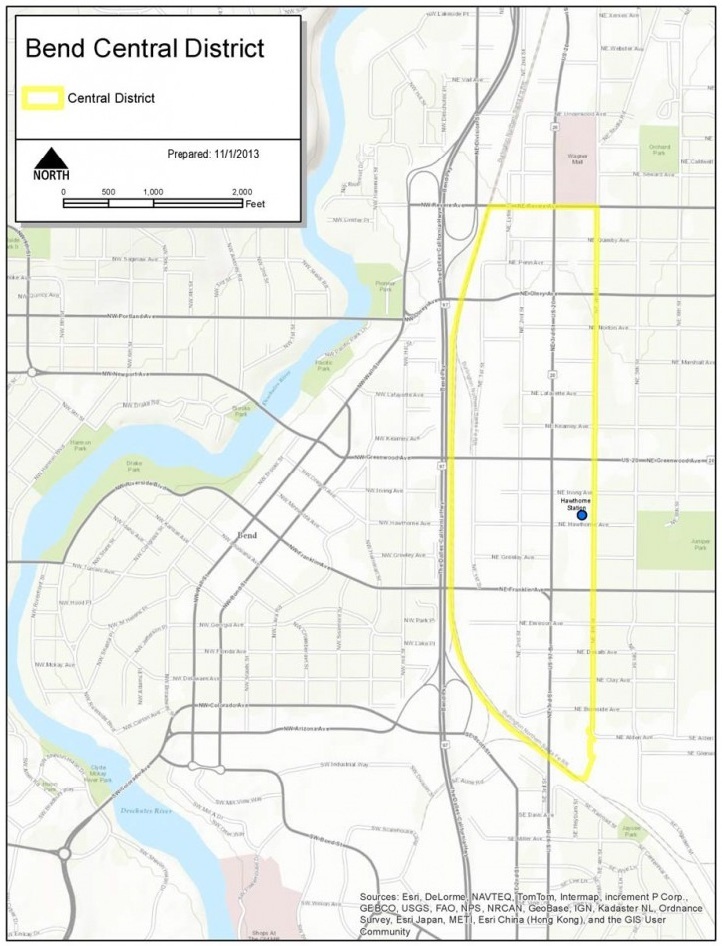 Bend Central District Boundary