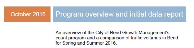 2016 Bend Transportation Count Program