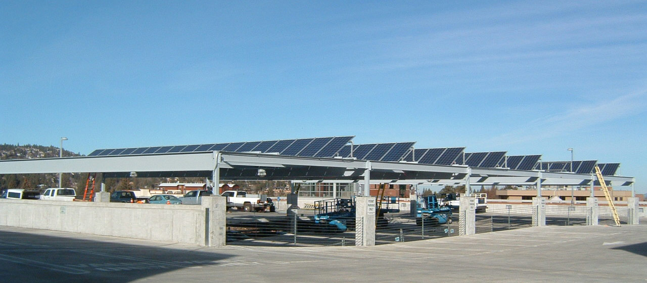 Bend Centennial Parking garage rooftop solar array.