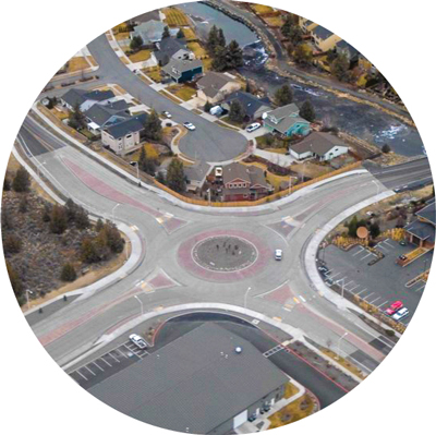 18th Street Roundabout aerial.