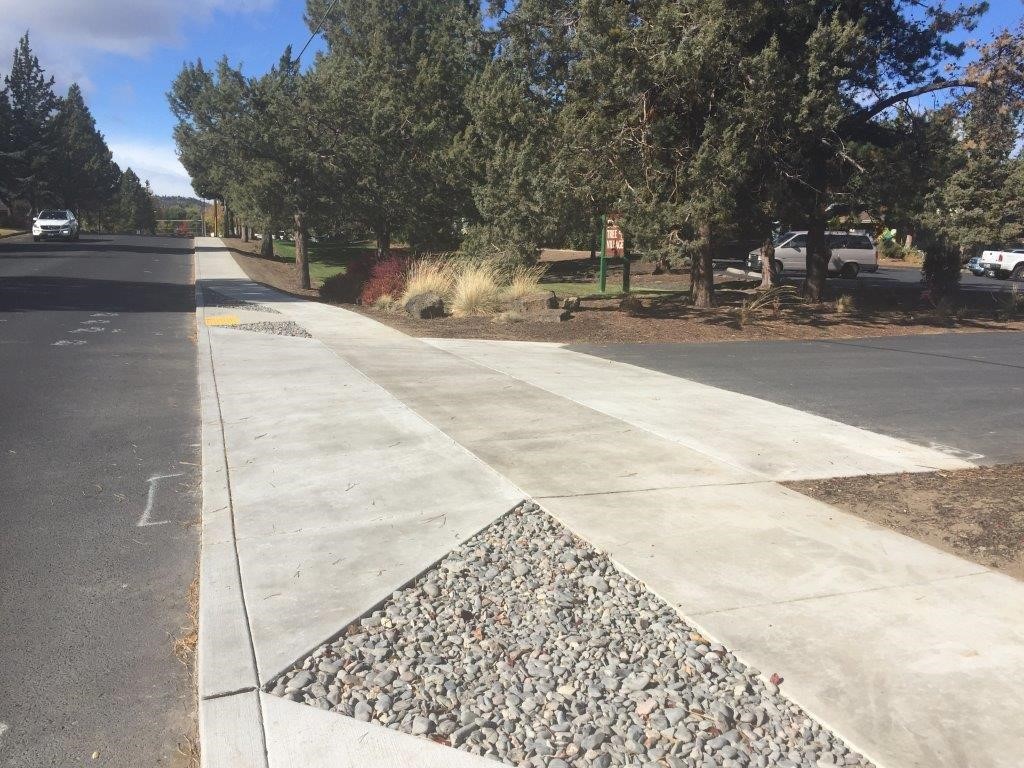 Sidewalk and driveway apron 