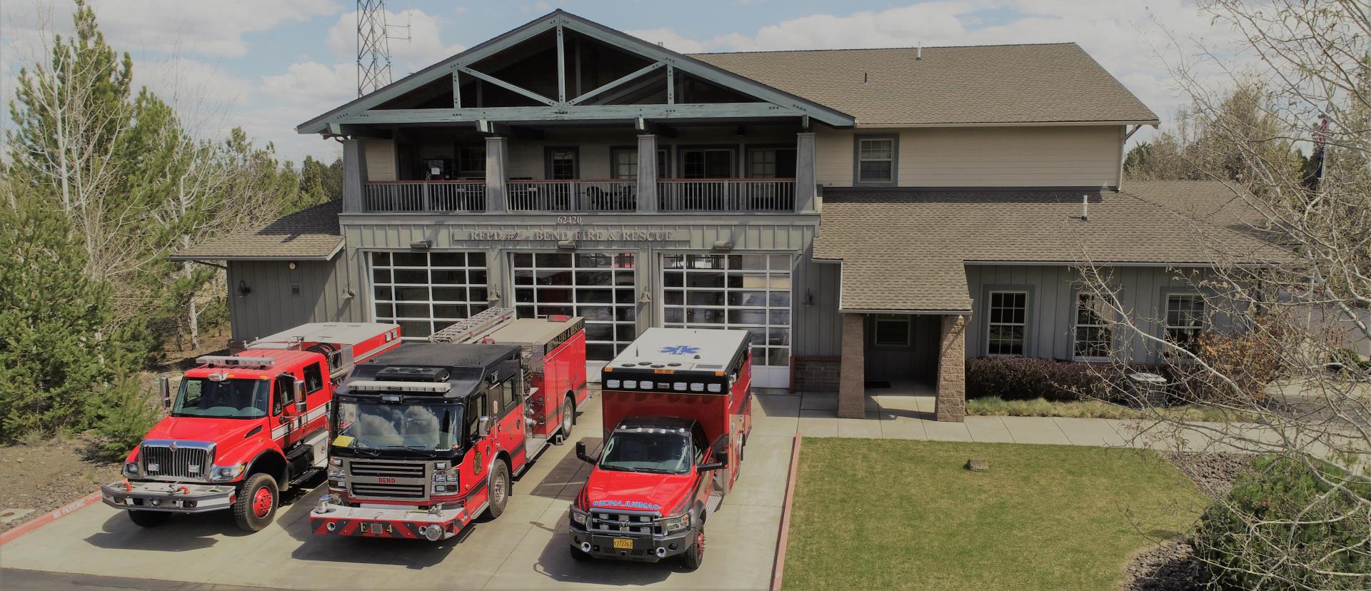 East fire Station With Tender Truck, Fire Engine, and Medic