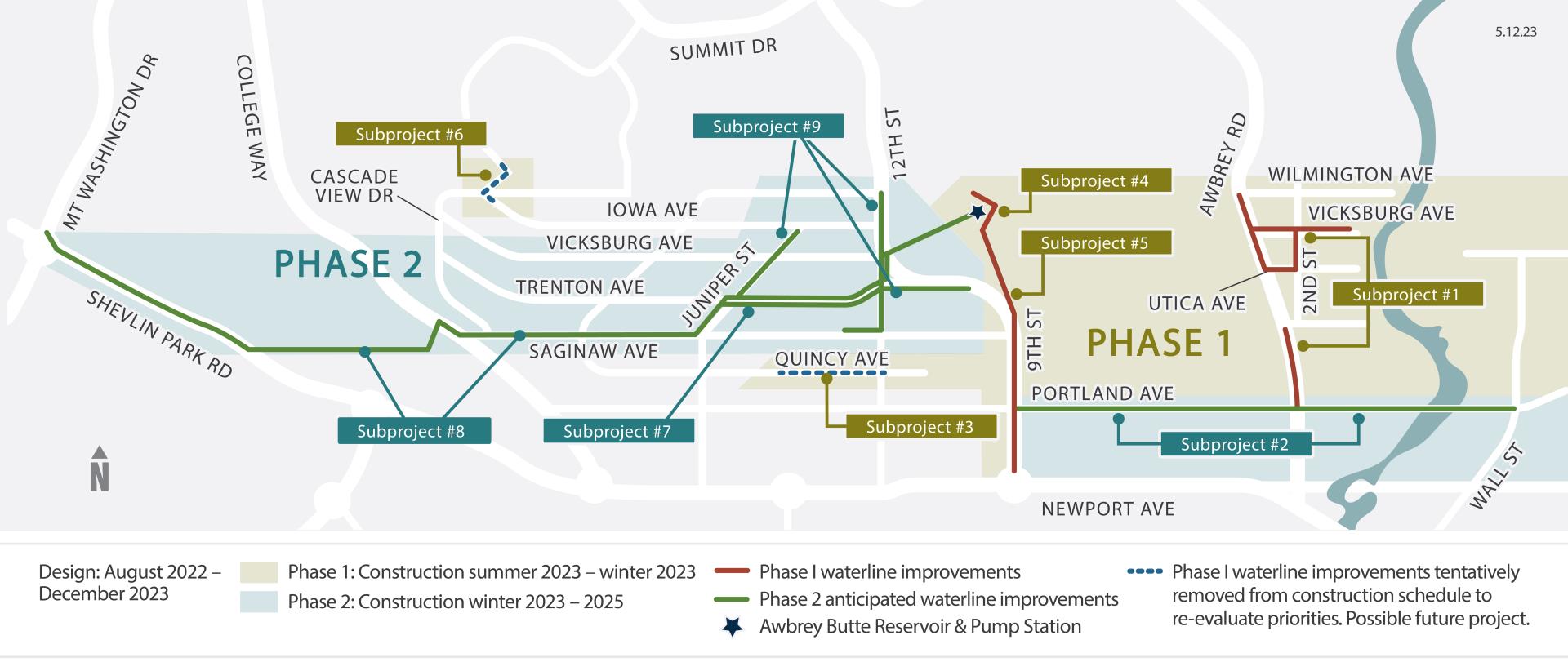 Awbrey Waterline Extension project area map