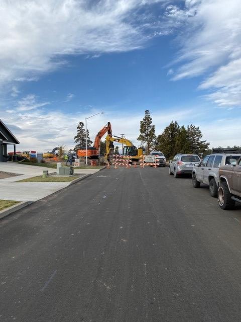 Picture showing road closed at Thornhill cul-de-sac.