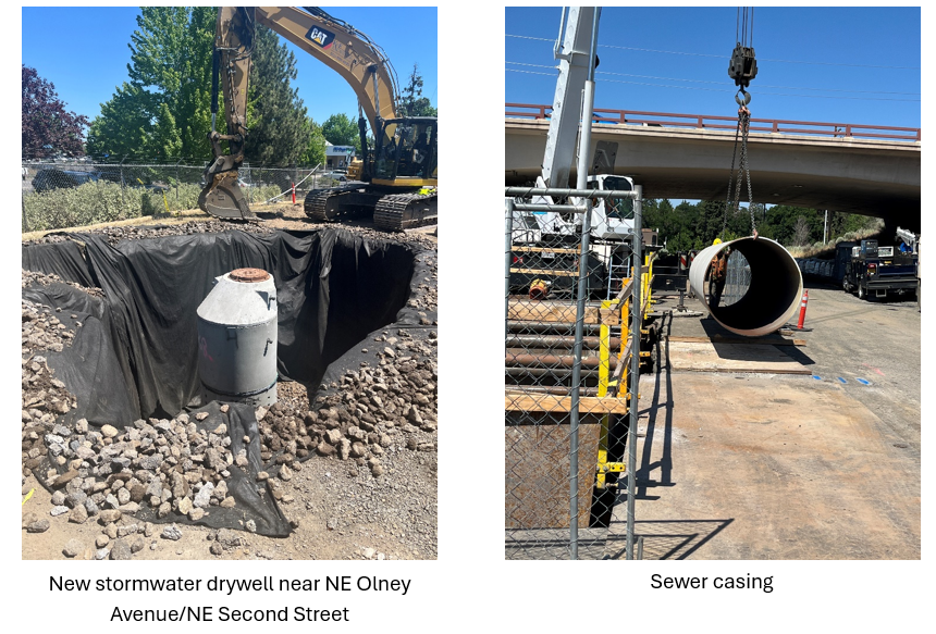 new stormwater dry well and sewer casing