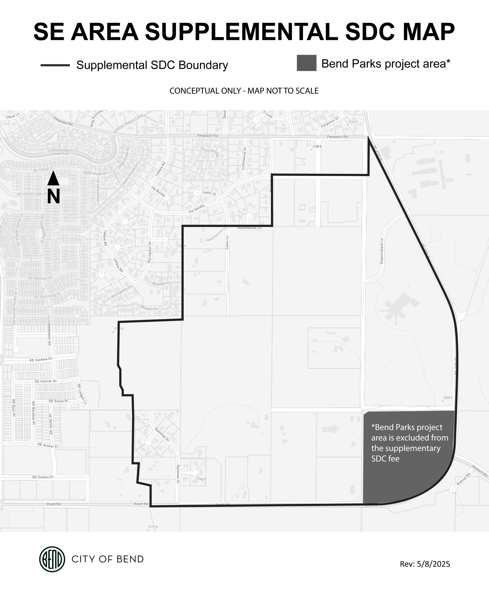 Map showing the SE Area Supplemental SDC 