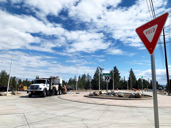 Picture of the Wilson Avenue roundabout under construction
