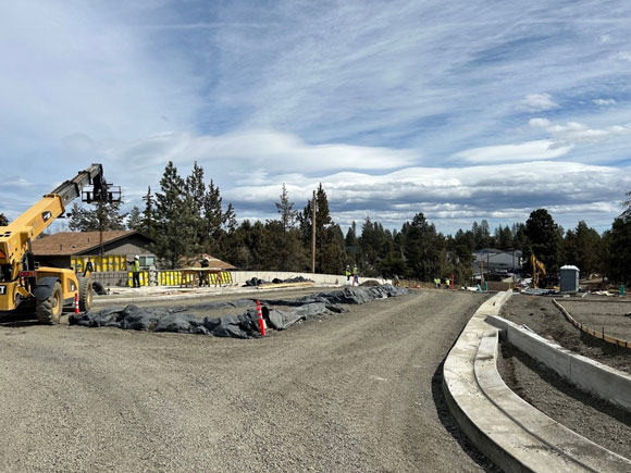 Construction of a road being repaved