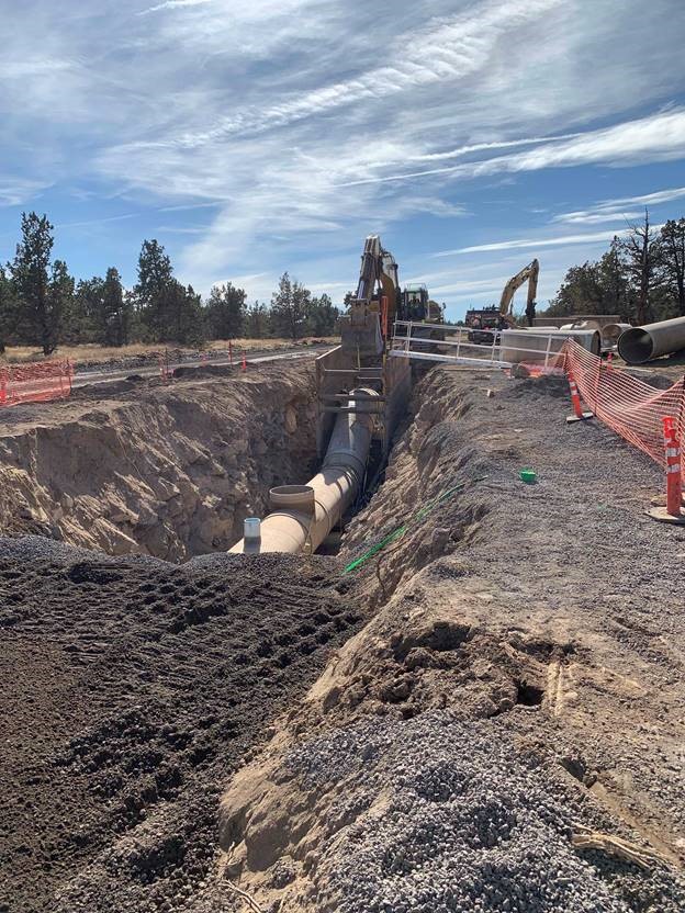 Image of the installation of a 54" Sewer Pipe