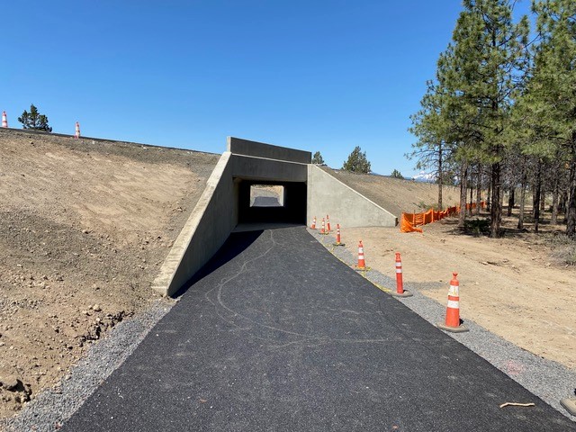 A photo of the Empire pedestrian/bicycle undercrossing.